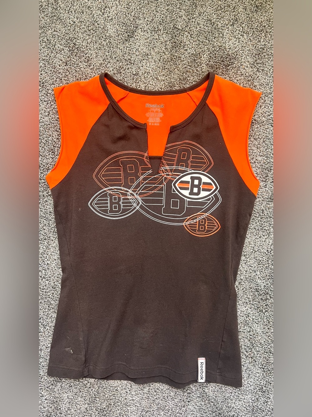 Reebok Black and Orange Women's Athletic Tank with Graphic